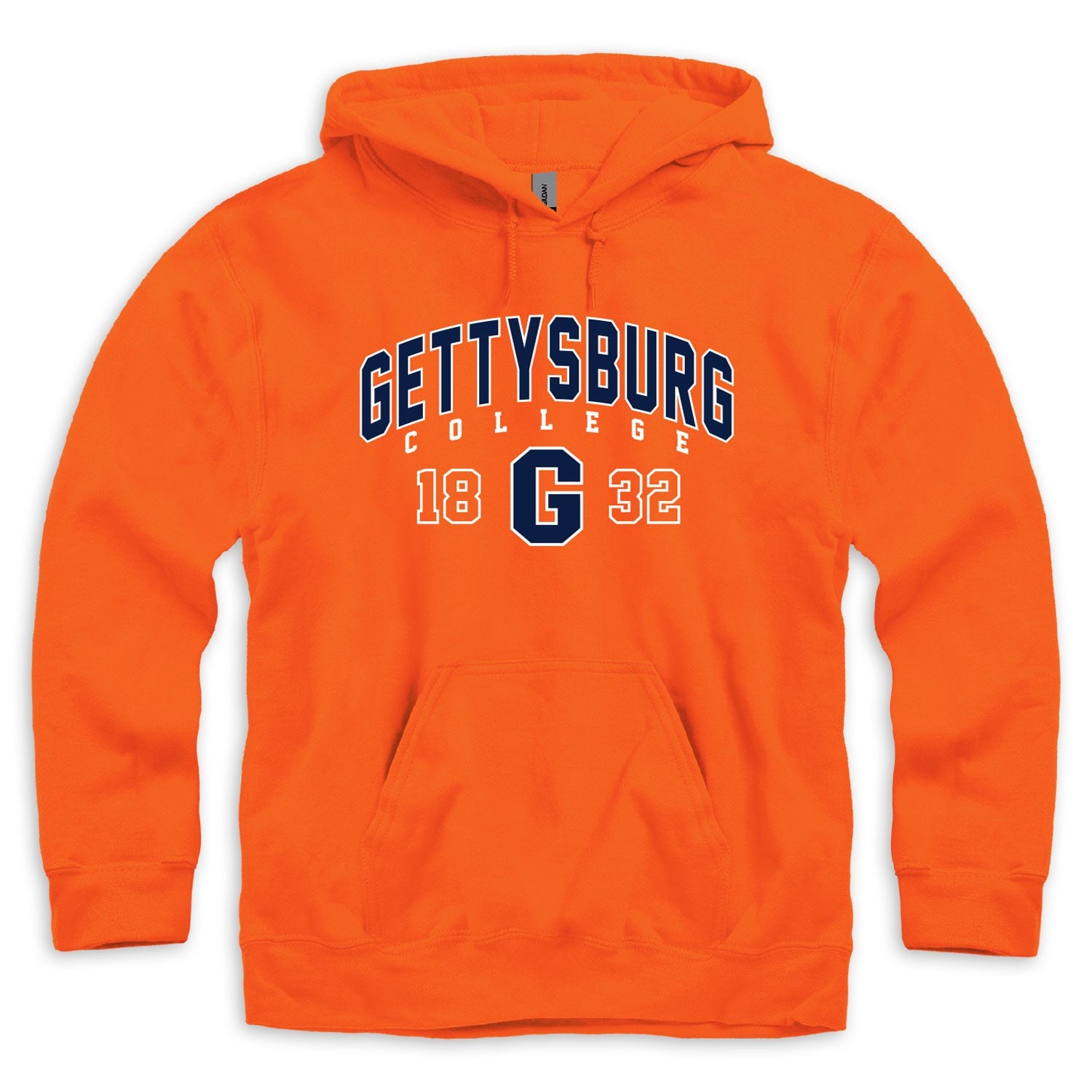 Gettysburg College Block G Orange Hooded Sweatshirt