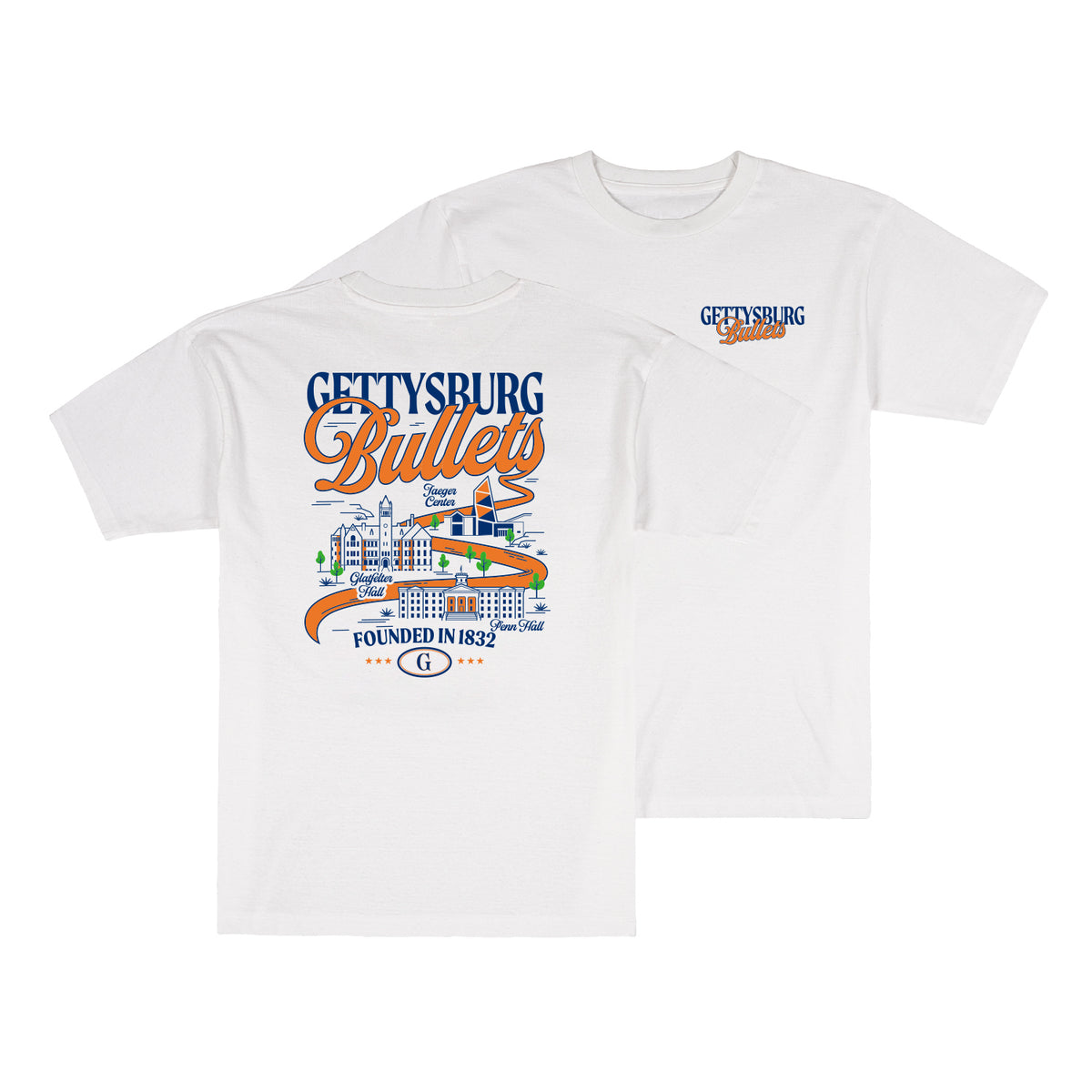 Gettysburg College Bullets Uscape Campus Crawl Tee