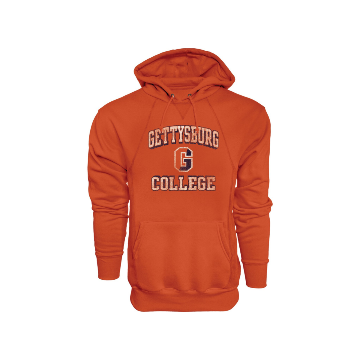 Blue 84 Sanded Fleece Orange Hood - Gettysburg College Athletic Split G