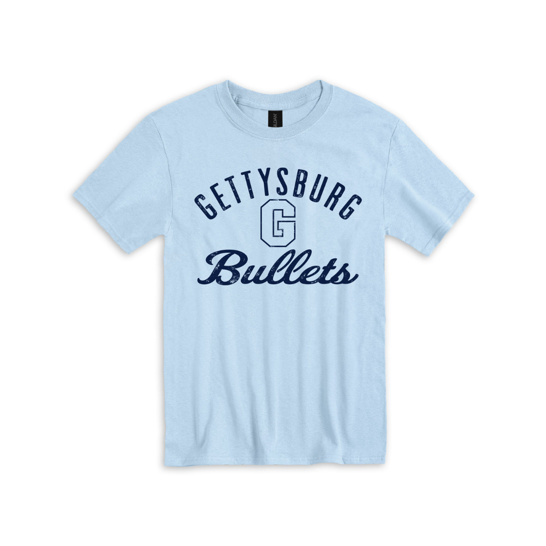 Gettysburg College Bullets Light Blue Short Sleeve Tee