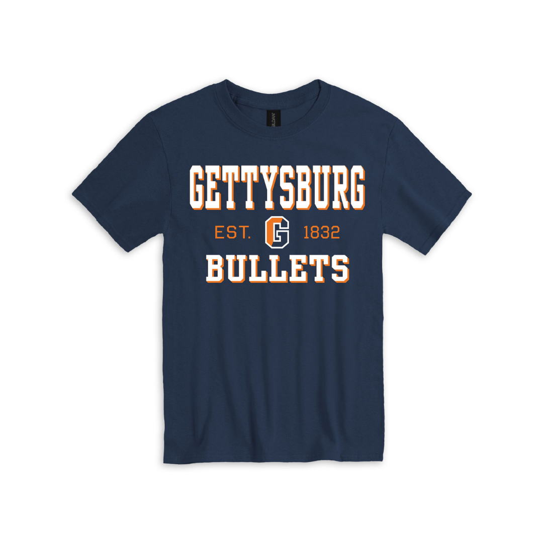Gettysburg College Bullets Split G Short Sleeve Tee