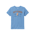 League Gettysburg College Bullets Split G Heather Power Blue Short Sleeve Tee