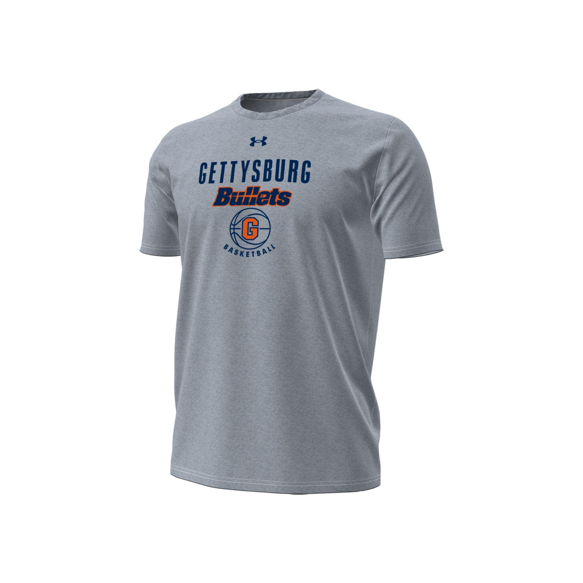 Under Armour Gettysburg Bullets Basketball Gray Short Sleeve Tee