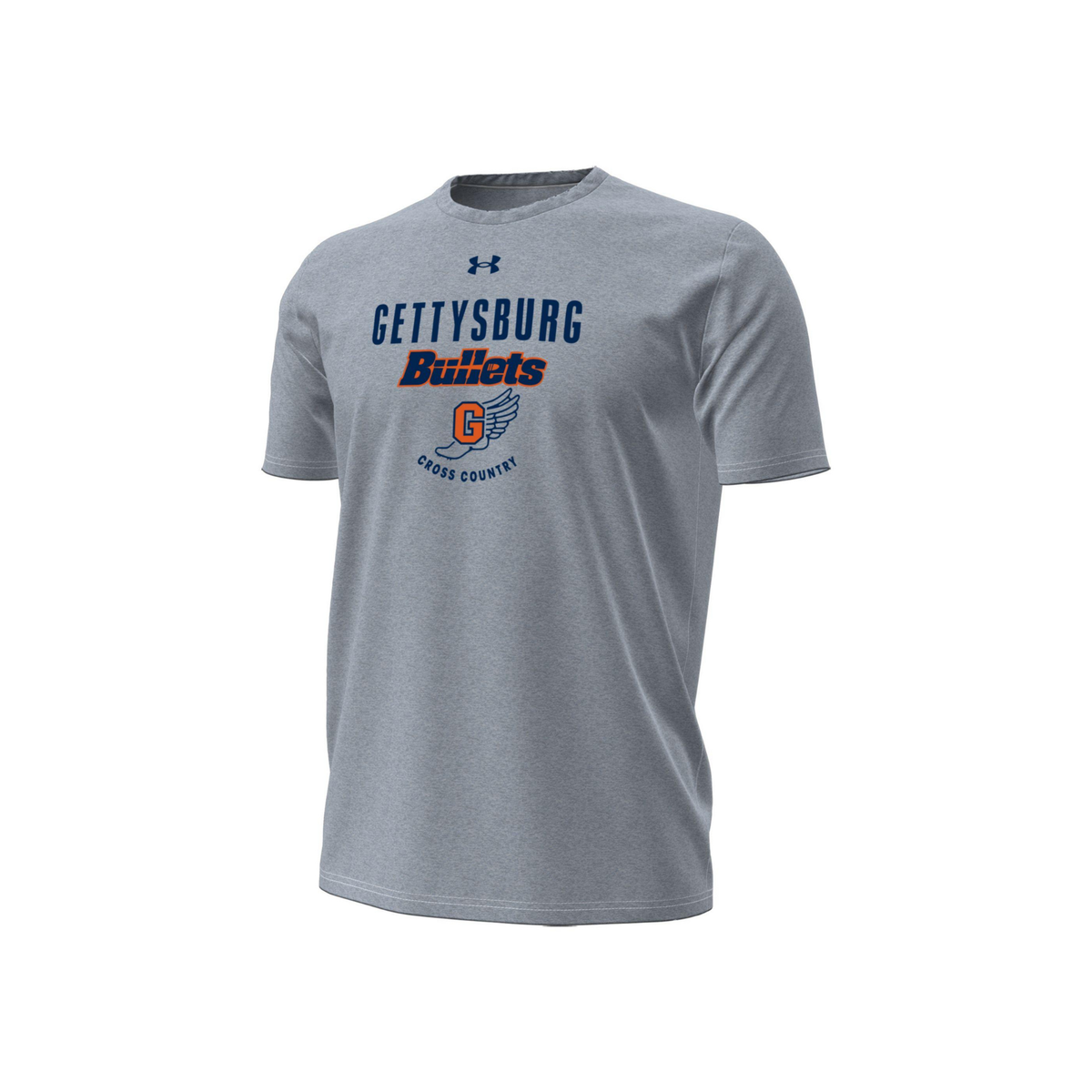 Under Armour Gettysburg Bullets Cross Country Gray Short Sleeve Tee
