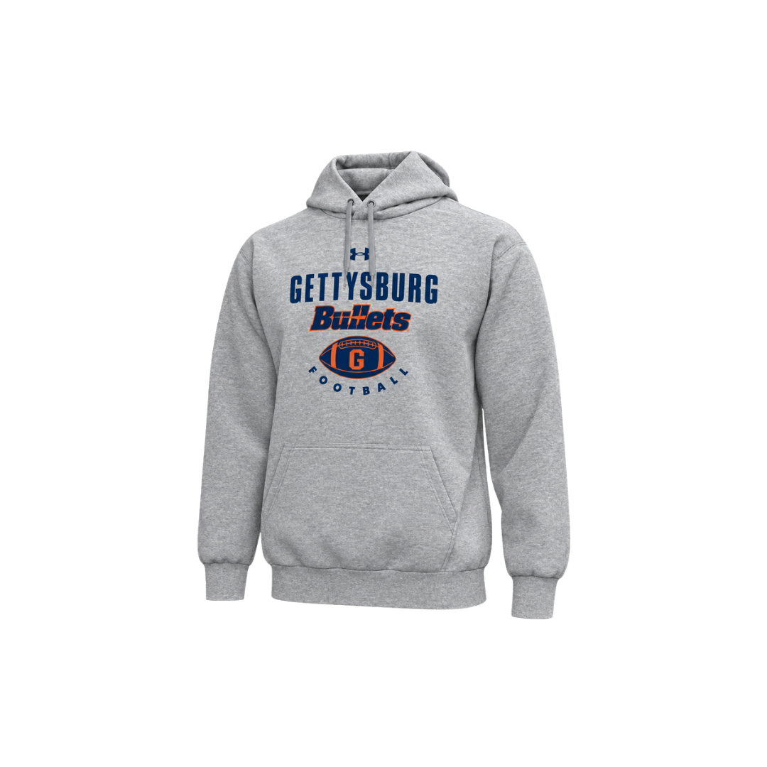 Under Armour Gettysburg Bullets Football Gray Men's Fleece Hoodie