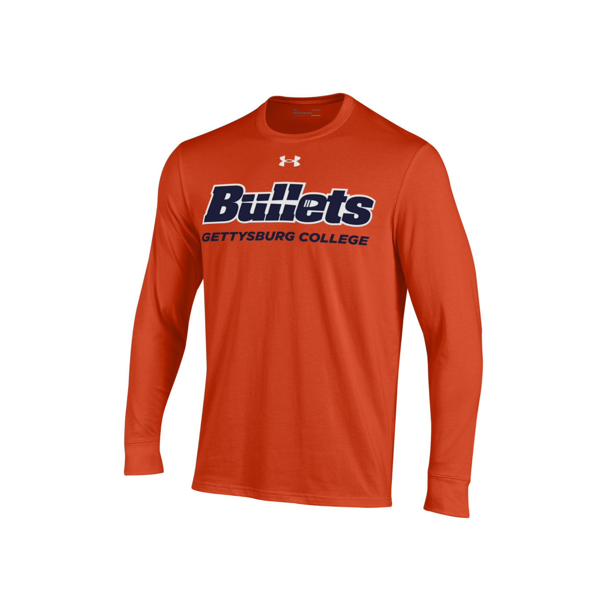 Under Armour Performance Orange Long Sleeve Tee - Bullets Gettysburg College