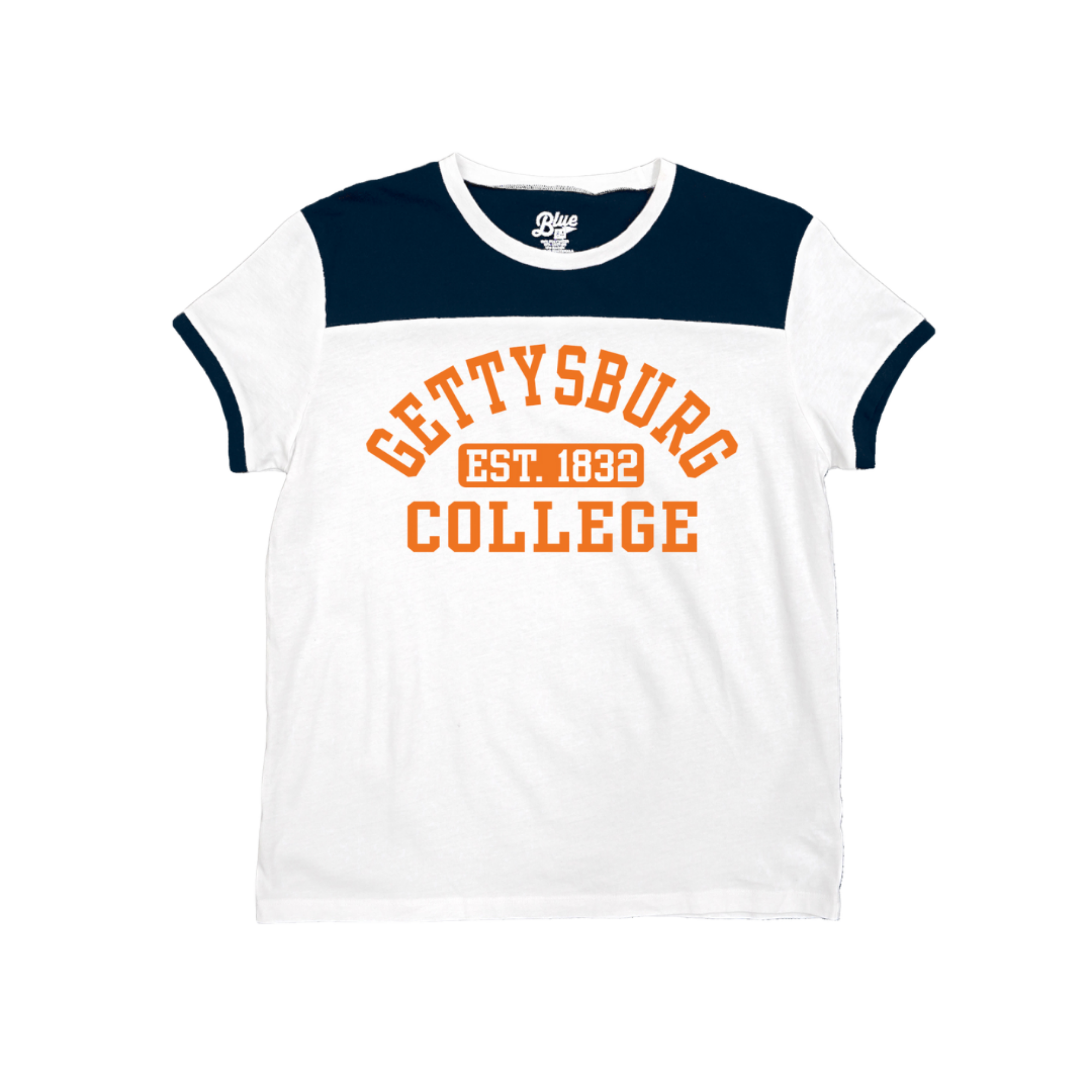 Blue 84 Women's Color Block Short Sleeve Tee - Gettysburg College Est. 1833