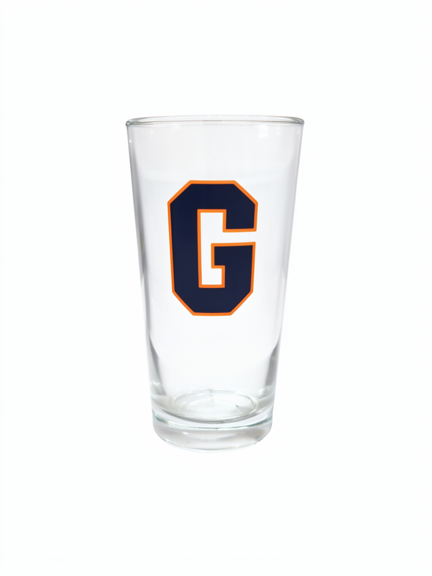 Gettysburg College 16oz Block G Pint Glass